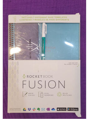 Rocketbook Fusion Smart Reusable Notebook Executive Size w/ Pen Cloth NEW
